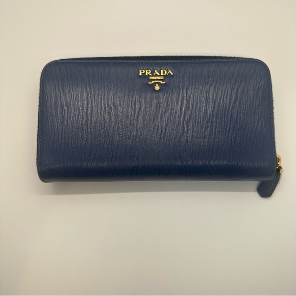 Prada Handbags - Prada Vitello Move Saffiano Leather Gold Hardware Long Continental Wallet